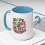 Christmas Mug - Happy Holidays and Merry Christmas Blue Green Yellow Red Text