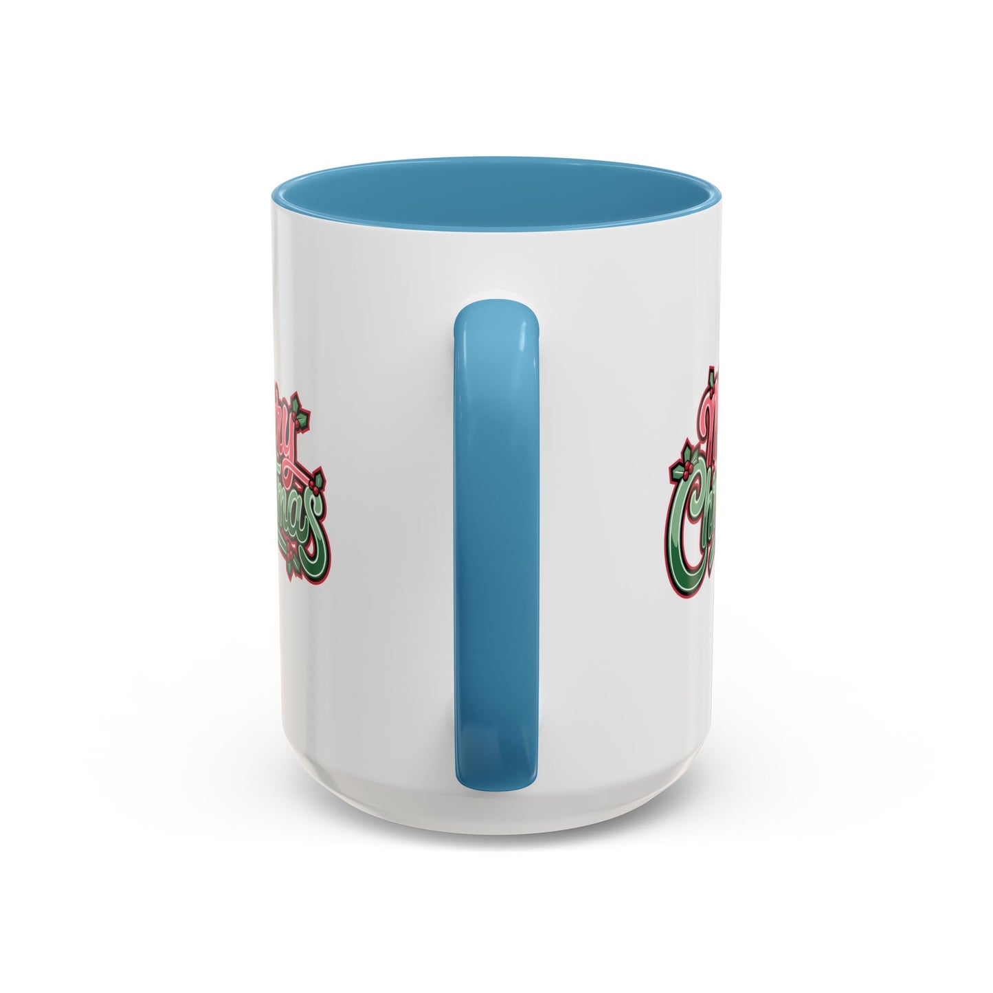 Christmas Mug - Merry Christmas Red & Green Text Mistletoe