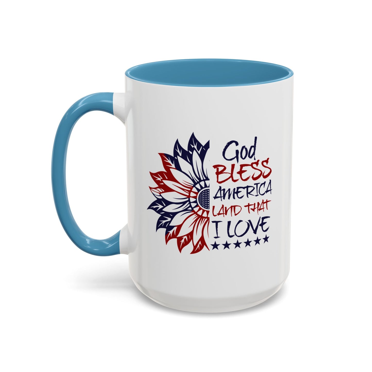 4th of July Mug - God Bless America Sunflower
