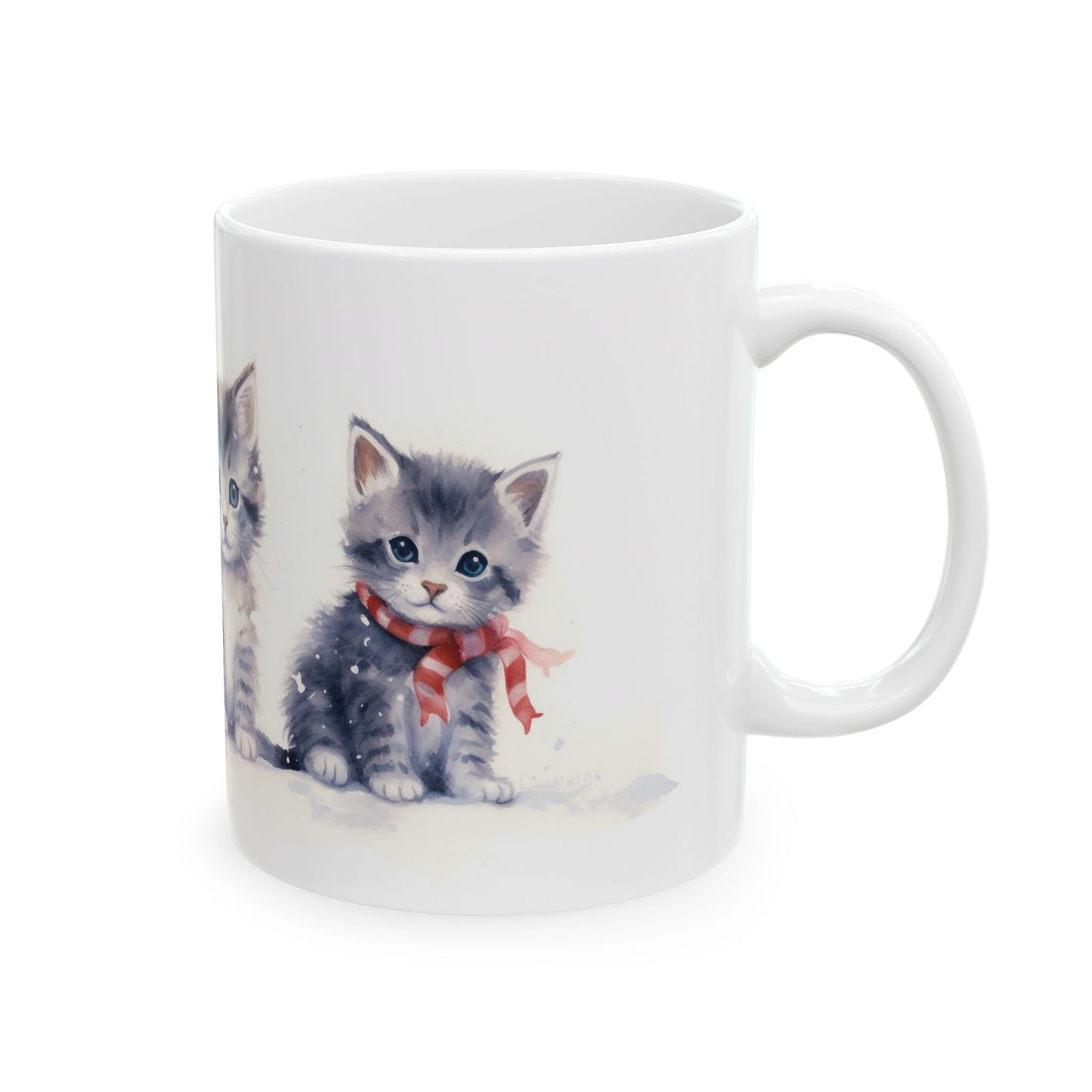Christmas Mug - Three Kittens Christmas Tree