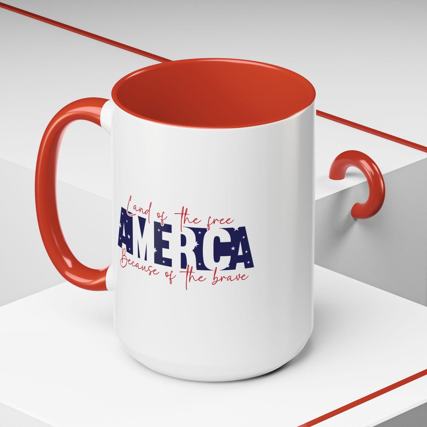 4th of July Mug - American Land of the Free Stars