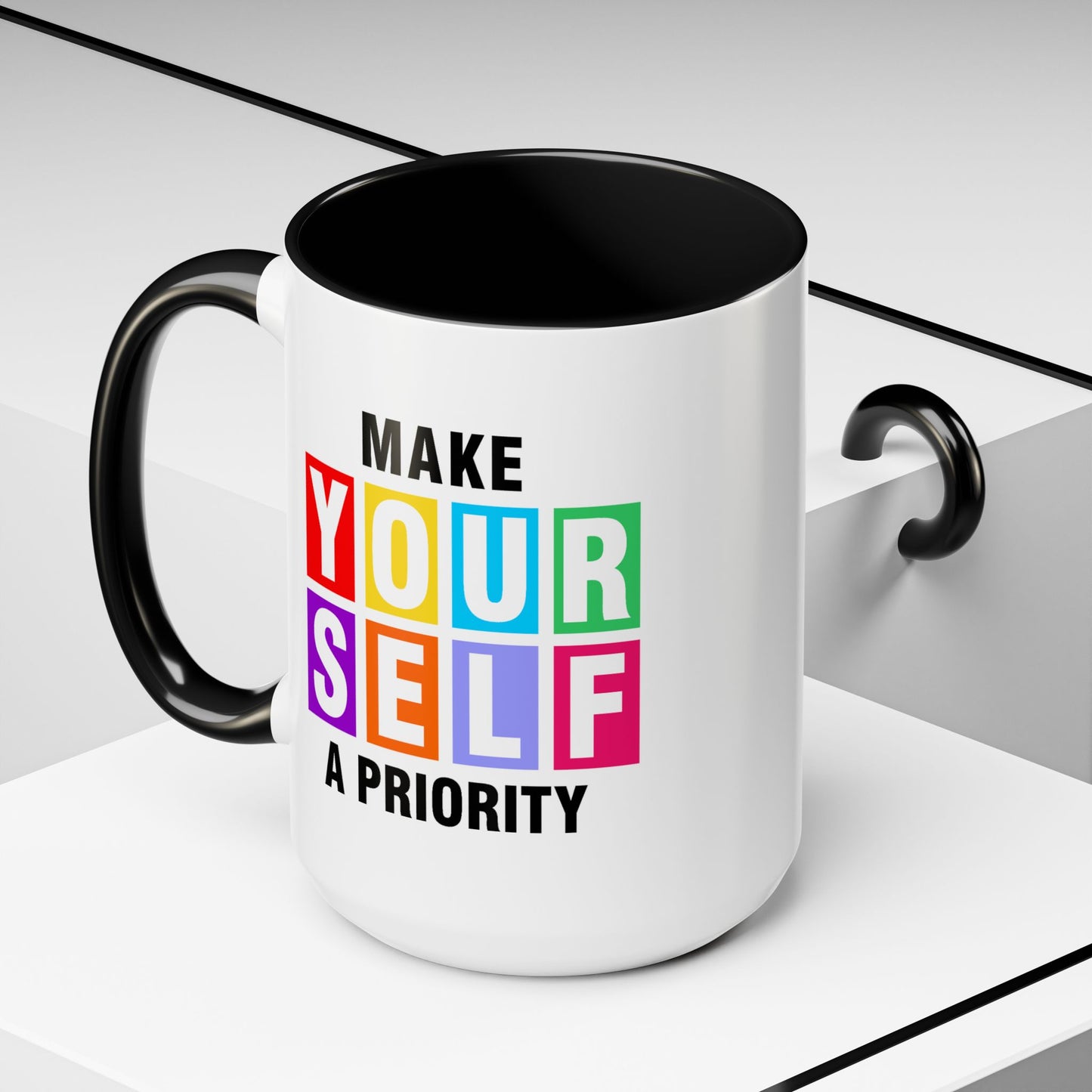Wellness Mug - Make Yourself a Priority Colored Blocks