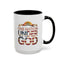 4th of July Mug - One Nation Under God Cross Flag