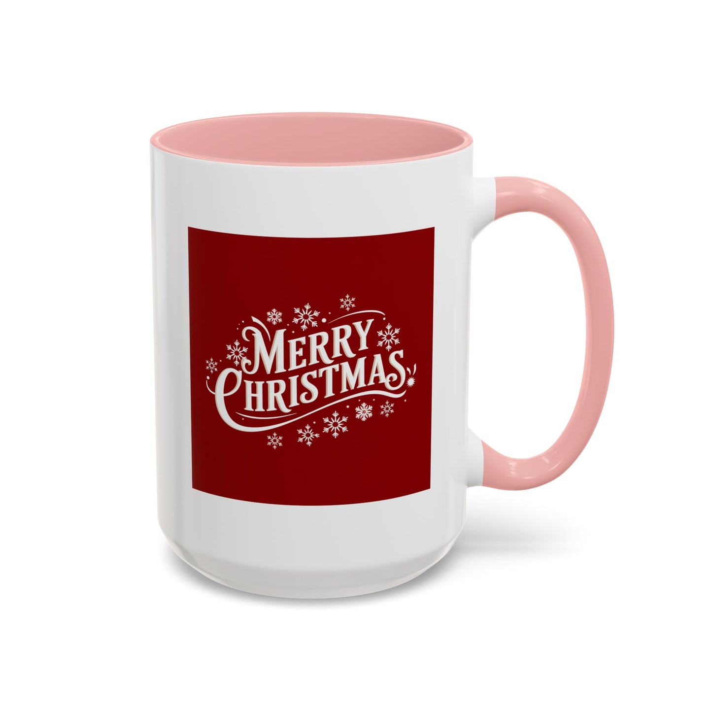 Christmas Mug - Merry Christmas White Text Maroon Background