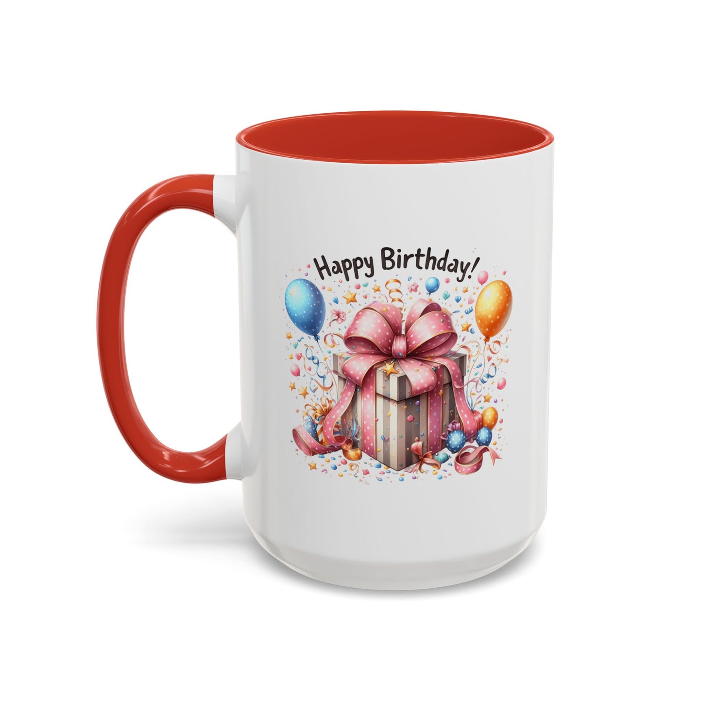 Birthday Mug - Happy Birthday Pink Ribbon Present