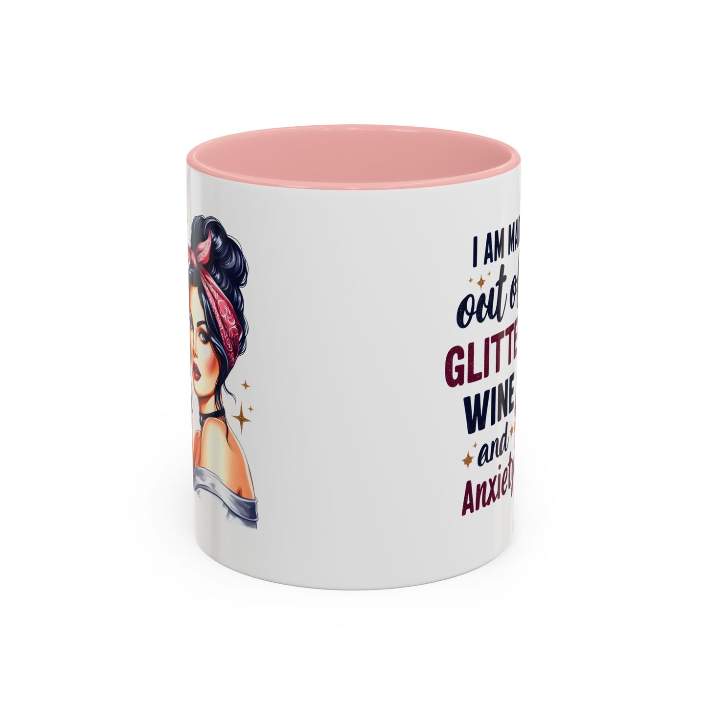 Humor Mug - I'm Made Out of Glitter Wine and Anxiety