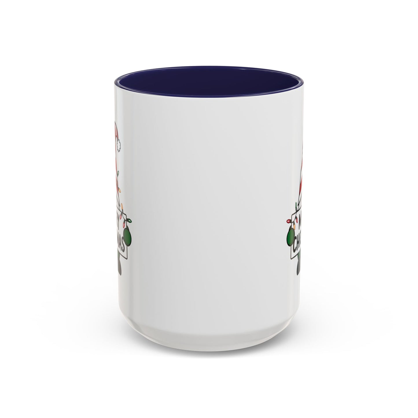 Christmas Mug - Merry Christmas Black Text Gnome Lights