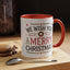 Christmas Mug - We Wish You a Merry Christmas Blue Green & Red Text
