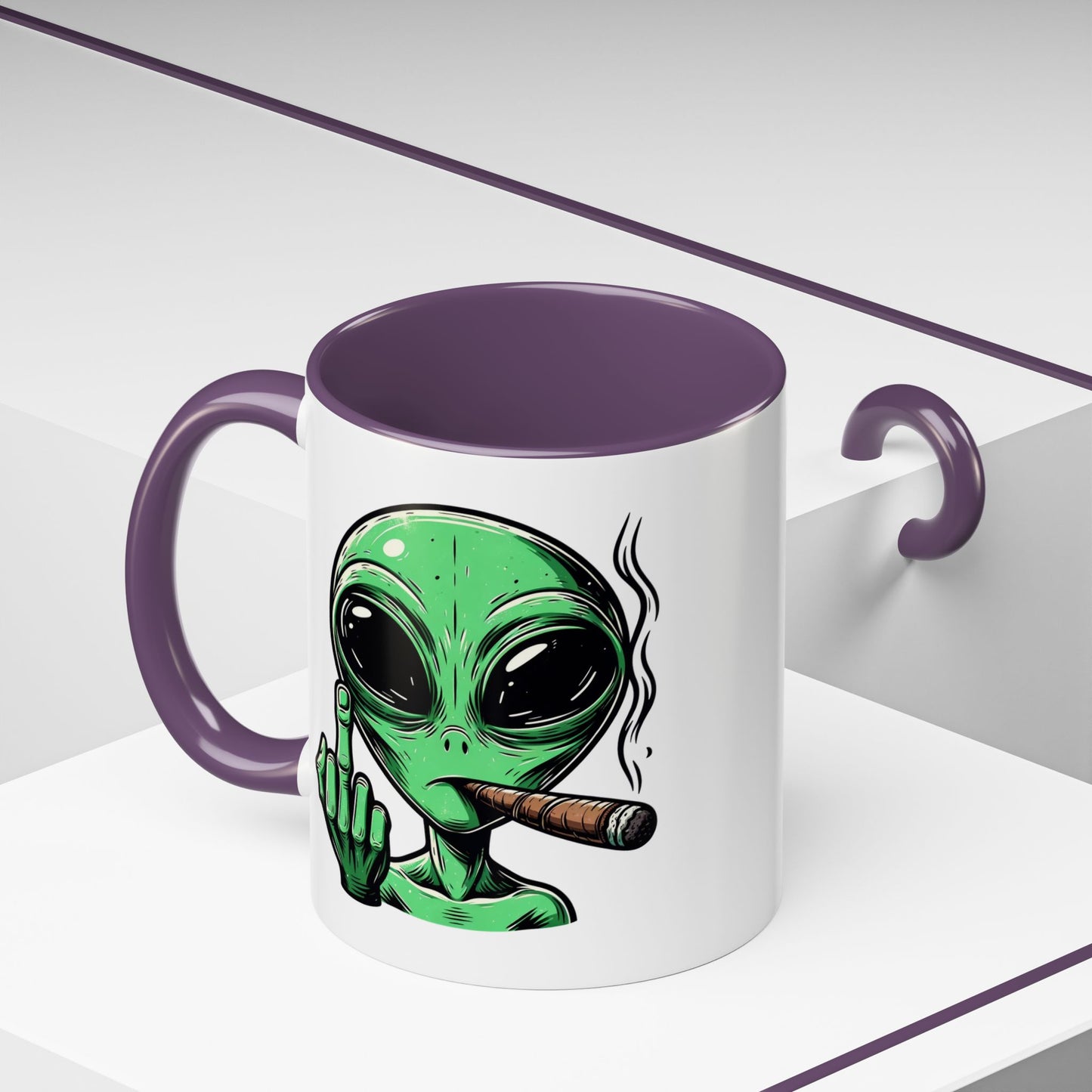 Adult Mug - Green Alien Fuck You Human