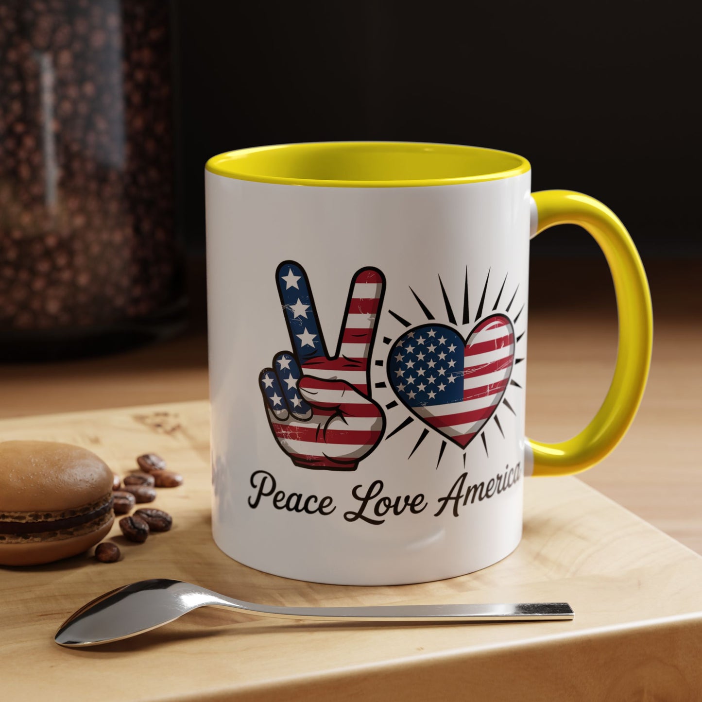 4th of July Mug - Peace Love America