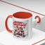 Christmas Mug - Merry Christmas Red Text Puppy Green & Red Top