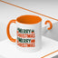 Christmas Mug - Green & Red Text Tree Presents