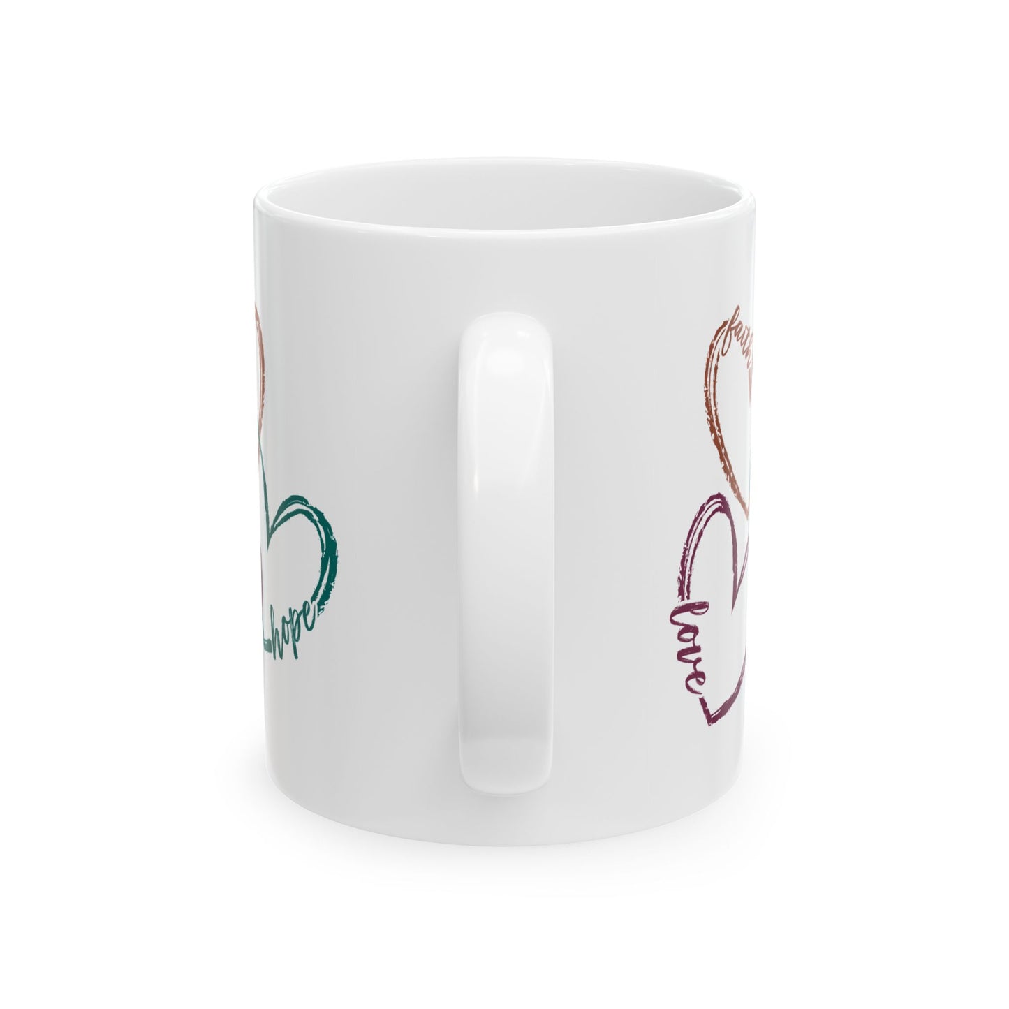 Religious Mug - Faith Love Hope Hearts
