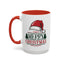 Christmas Mug - Merry Christmas Green & Red Text Red Hat