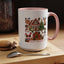 Christmas Mug - Happy Holidays Red Text Reindeer Santa Snowman Presents