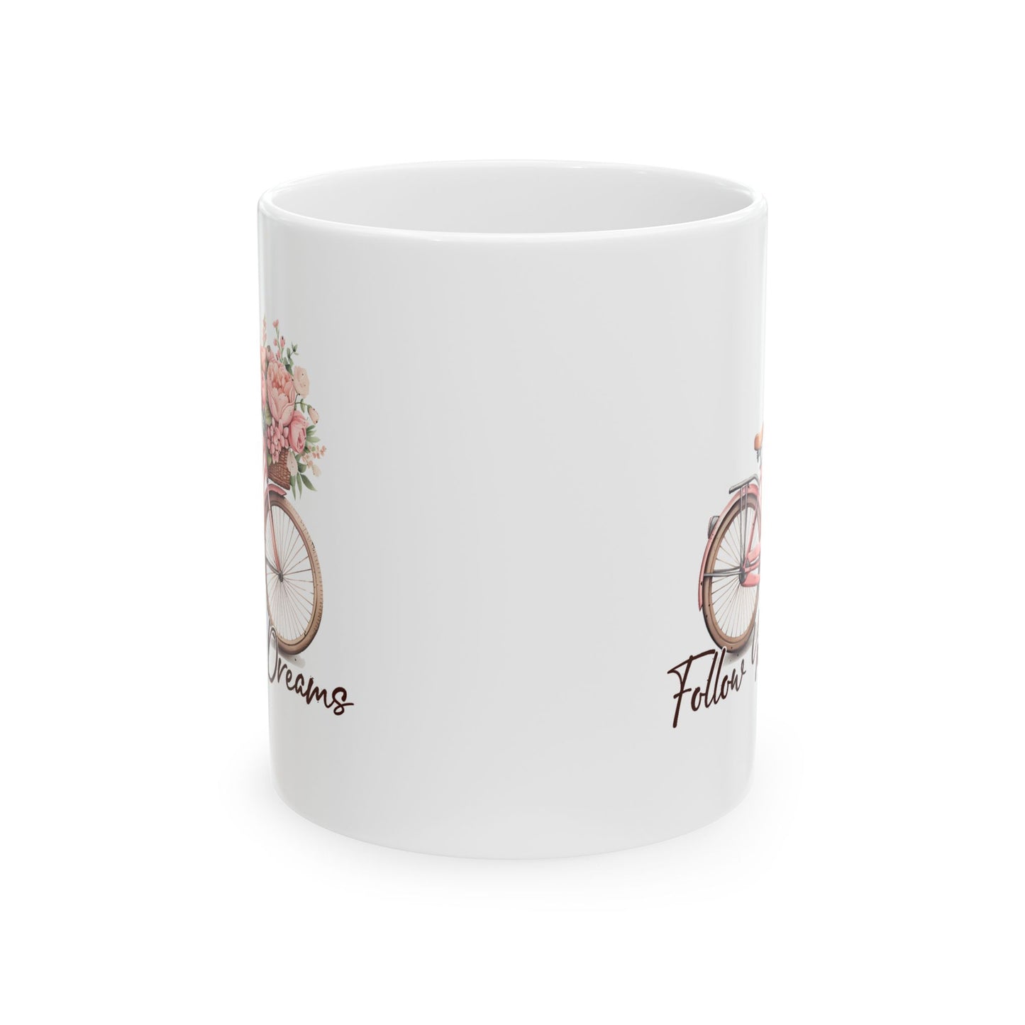 Motivation Mug - Follow Your Dreams Pink Bike