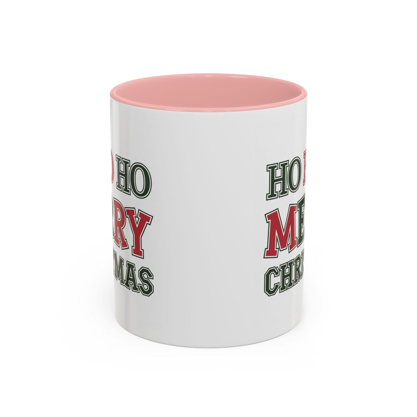 Christmas Mug - Ho Ho Ho Merry Christmas Green & Red Text 2