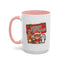Christmas Mug - Green Text Red Banner Reindeer Bear Penguin