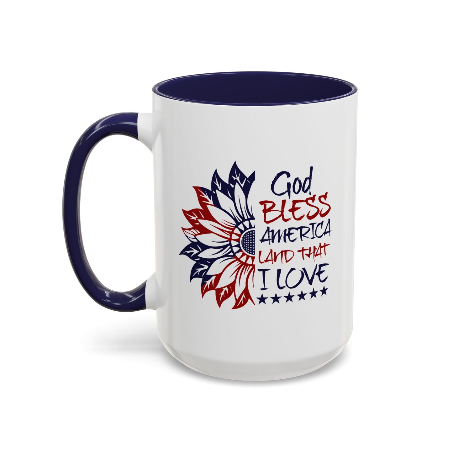 4th of July Mug - God Bless America Sunflower