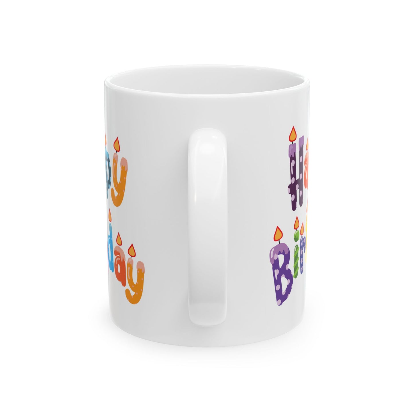 Birthday Mug - Happy Birthday Letter Candles