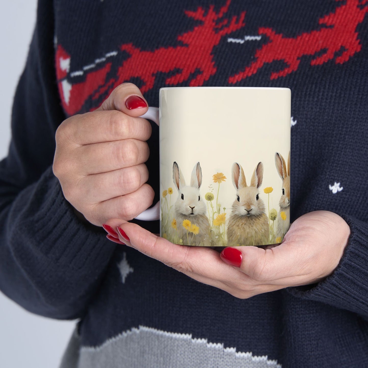 Artistic Mug - Felted Bunnies 4