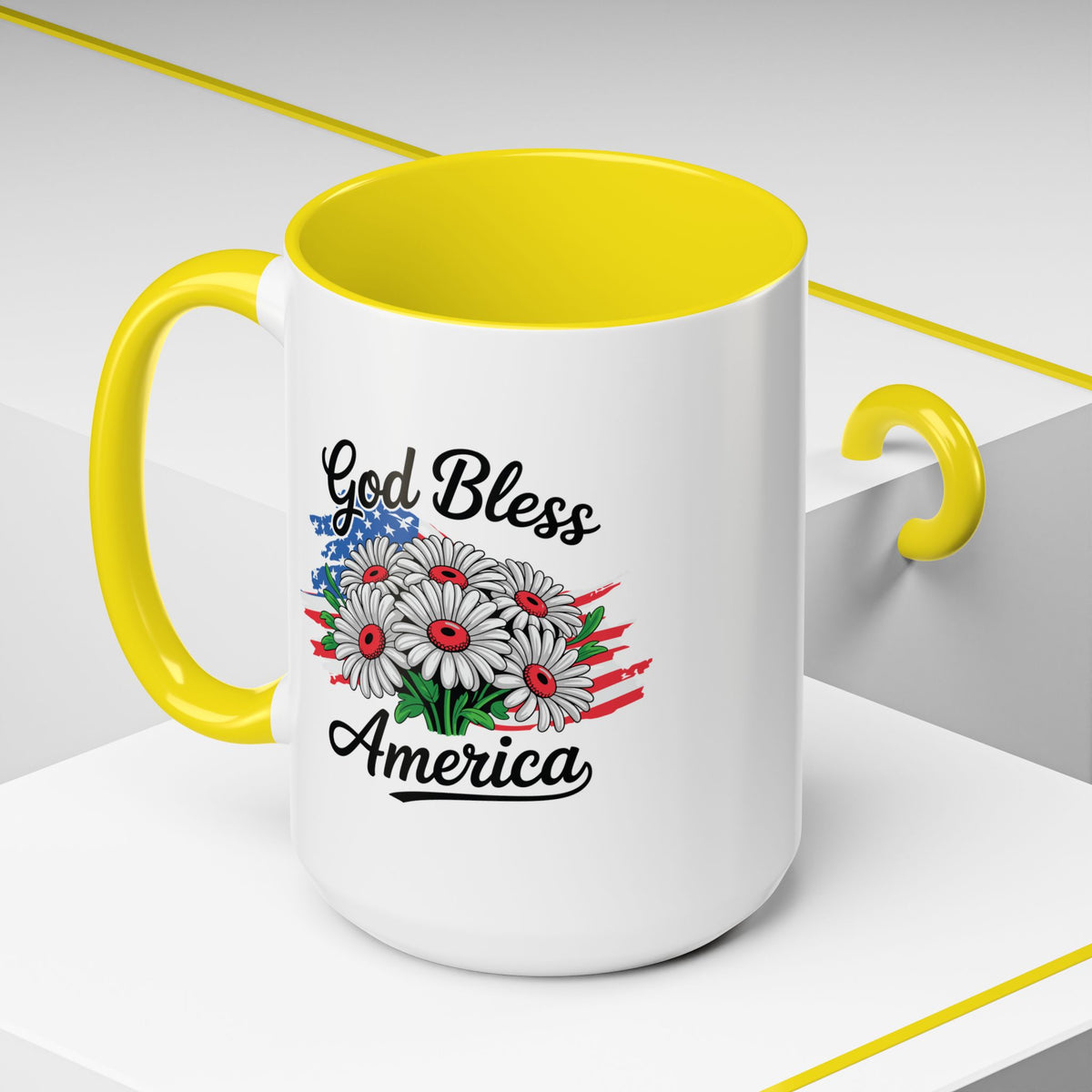 4th of July Mug - God Bless America Daisies