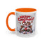 Christmas Mug - Merry Christmas Red Text Puppy Green & Red Top