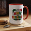 Christmas Mug - Merry Christmas Red Yellow & Green Text Green & Red Hat