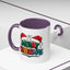 Christmas Mug - Merry Christmas Green Red Yellow and Blue Text Red Hats