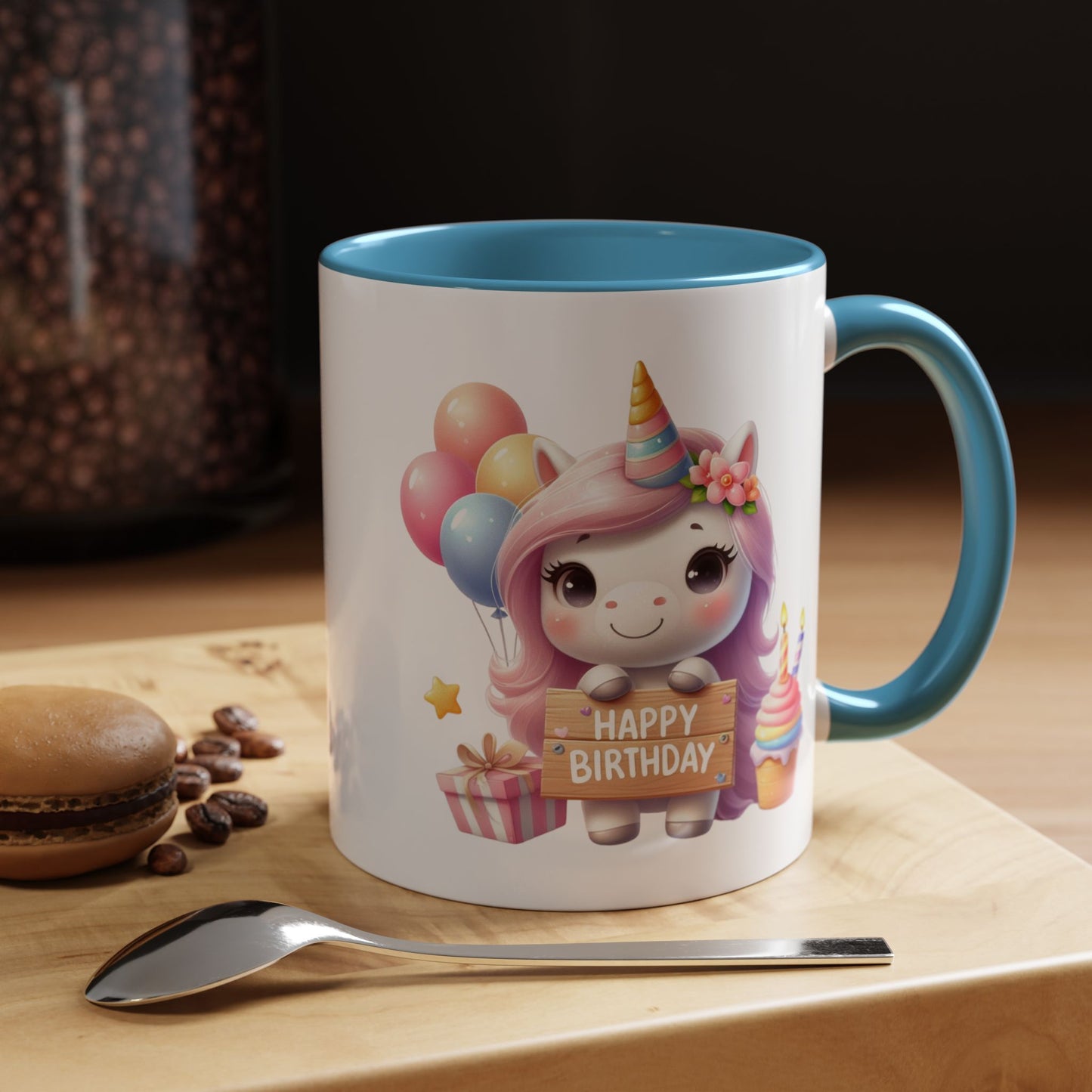 Birthday Mug - Girl Unicorn Happy Birthday Sign 2