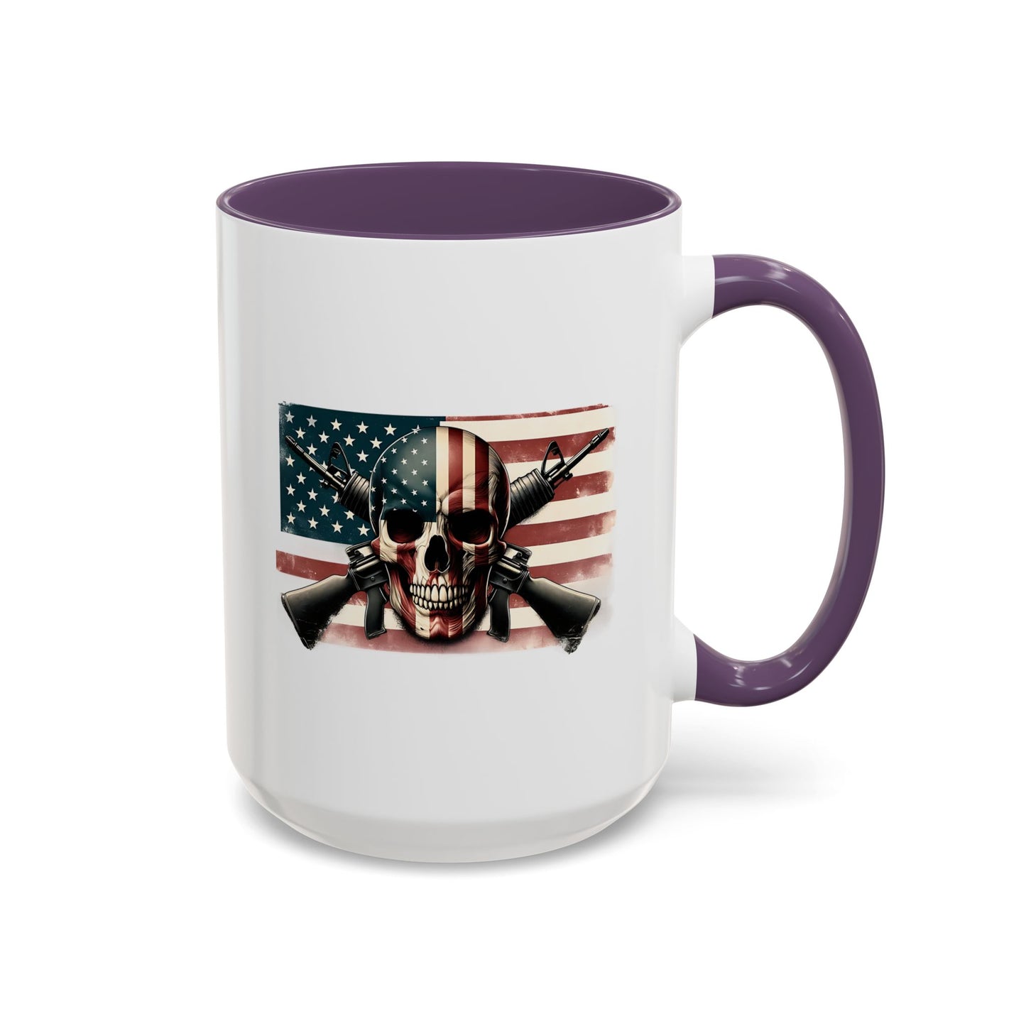 4th of July Mug - Skull Guns Flag