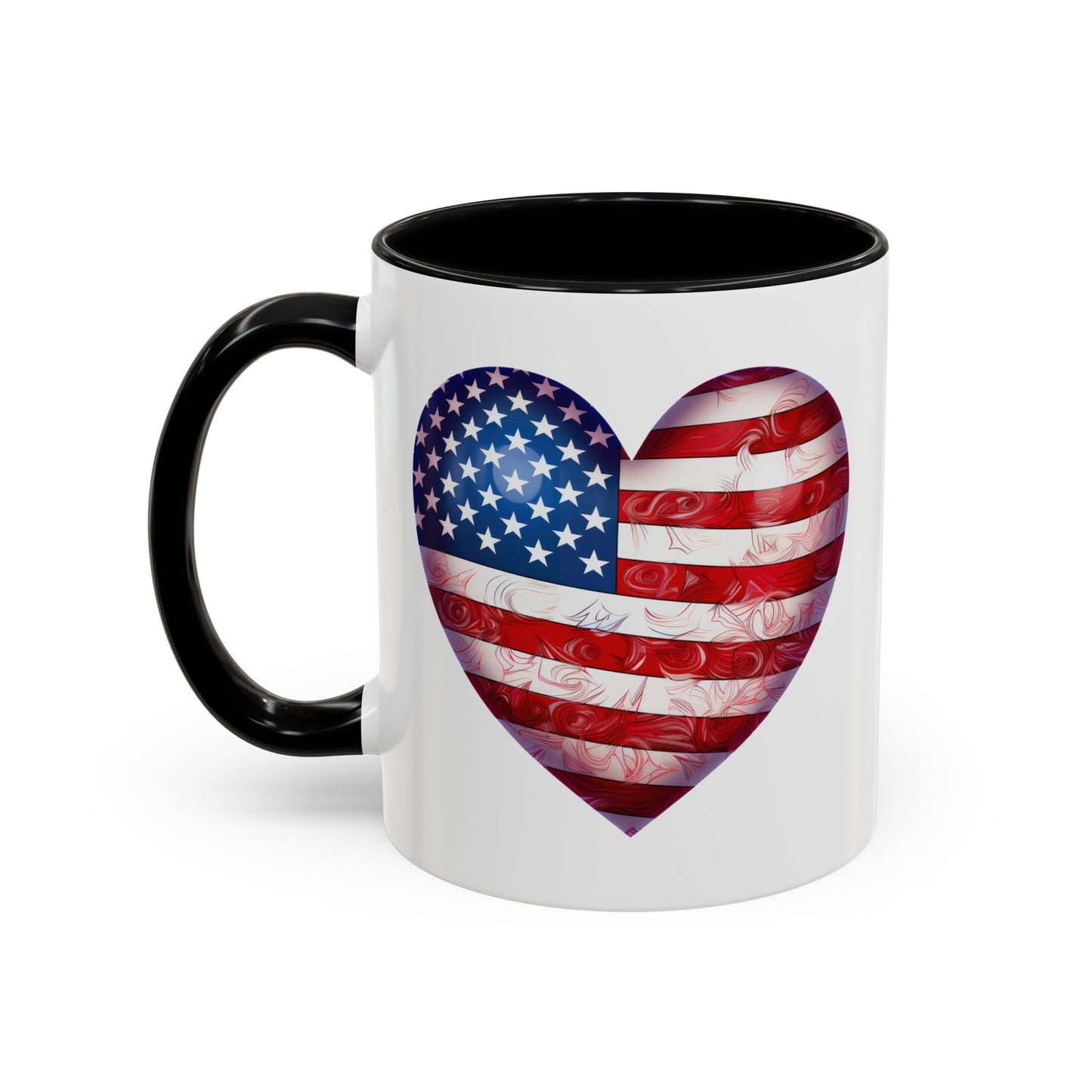 4th of July Mug - Heart American Flag