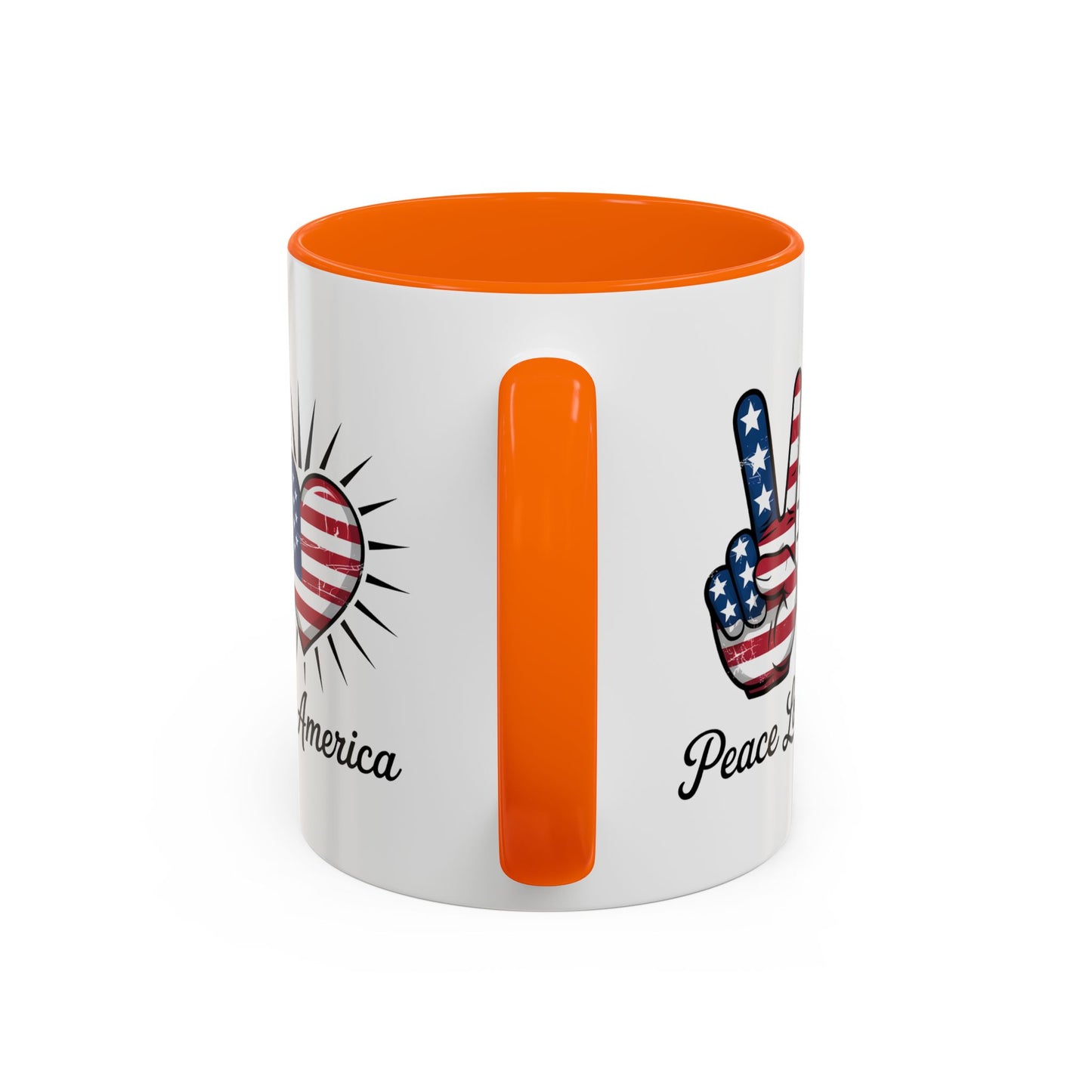 4th of July Mug - Peace Love America
