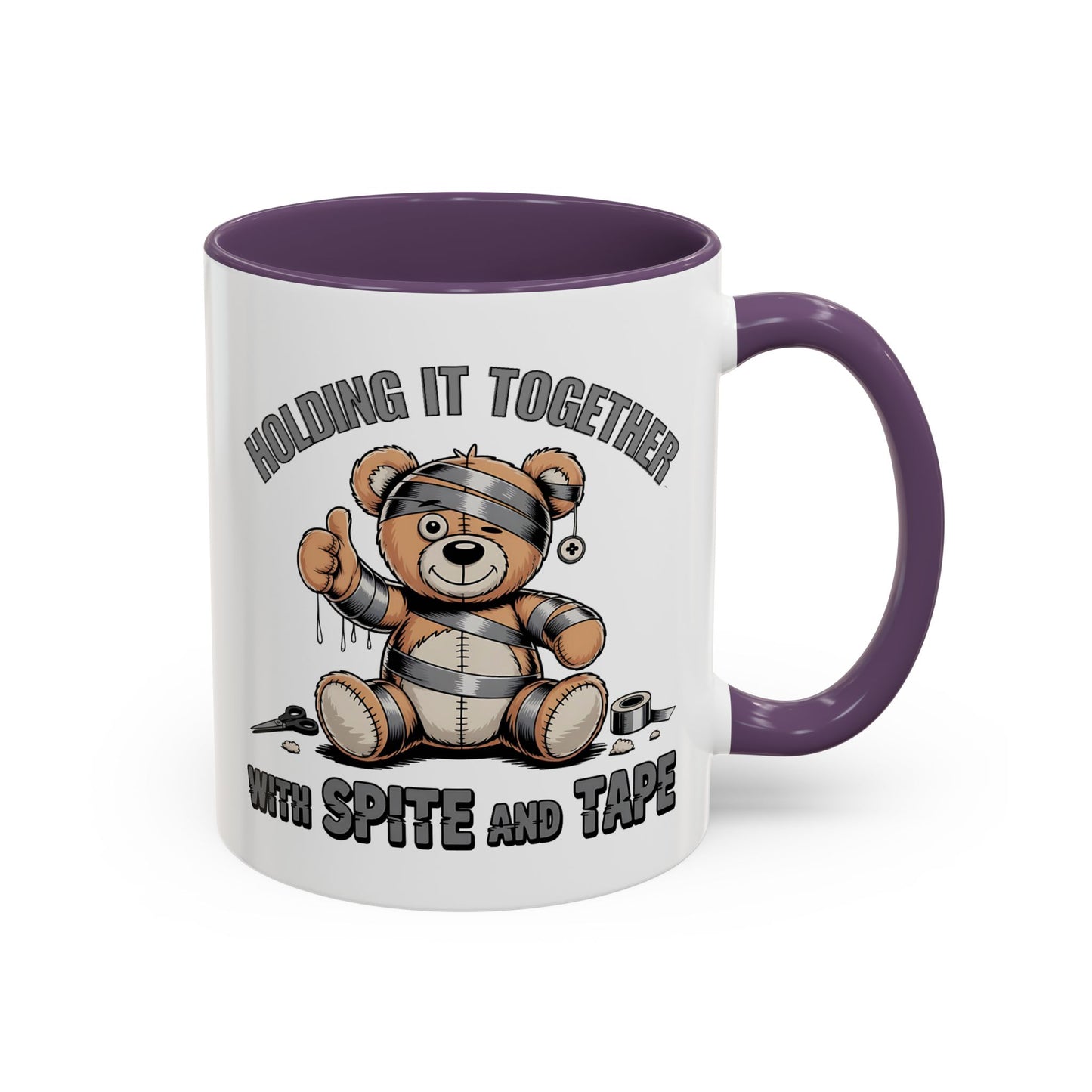 Humor Mug - Holding It Together With Spite & Tape