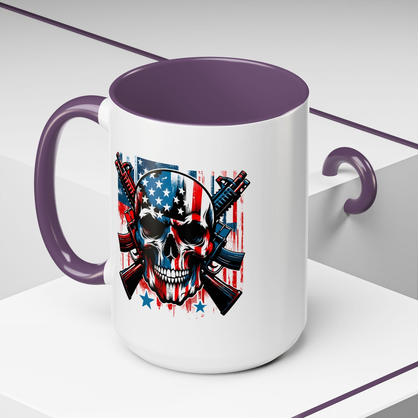 4th of July Mug - Skull With American Flag