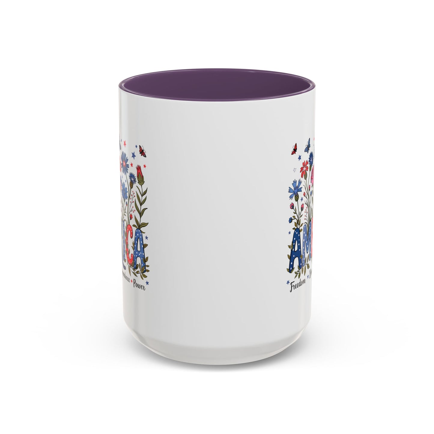 4th of July Mug - Floral America Patriotic