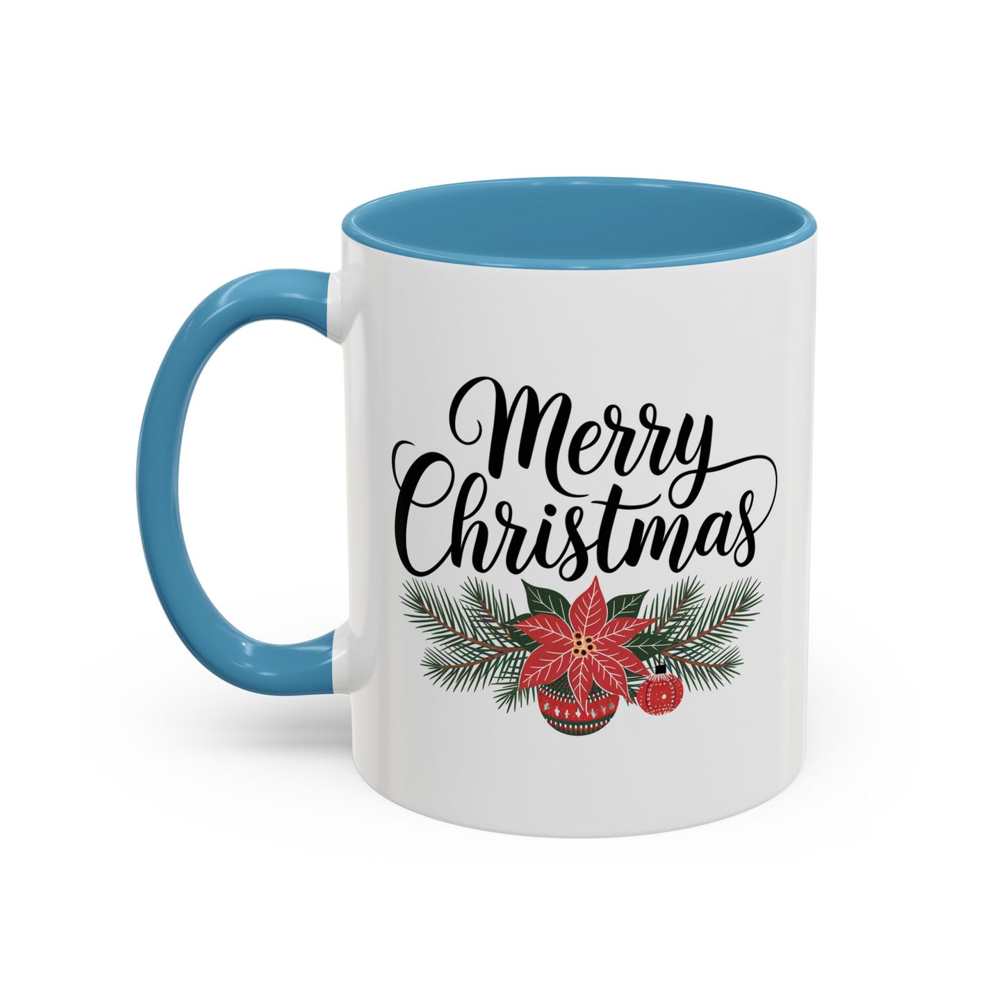 Christmas Mug - Merry Christmas Black Text Mistletoe