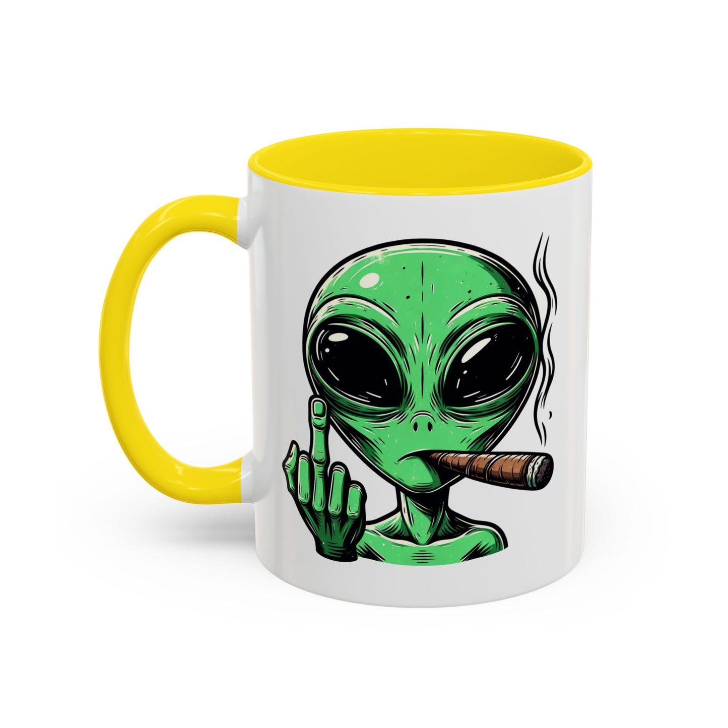 Adult Mug - Green Alien Fuck You Human