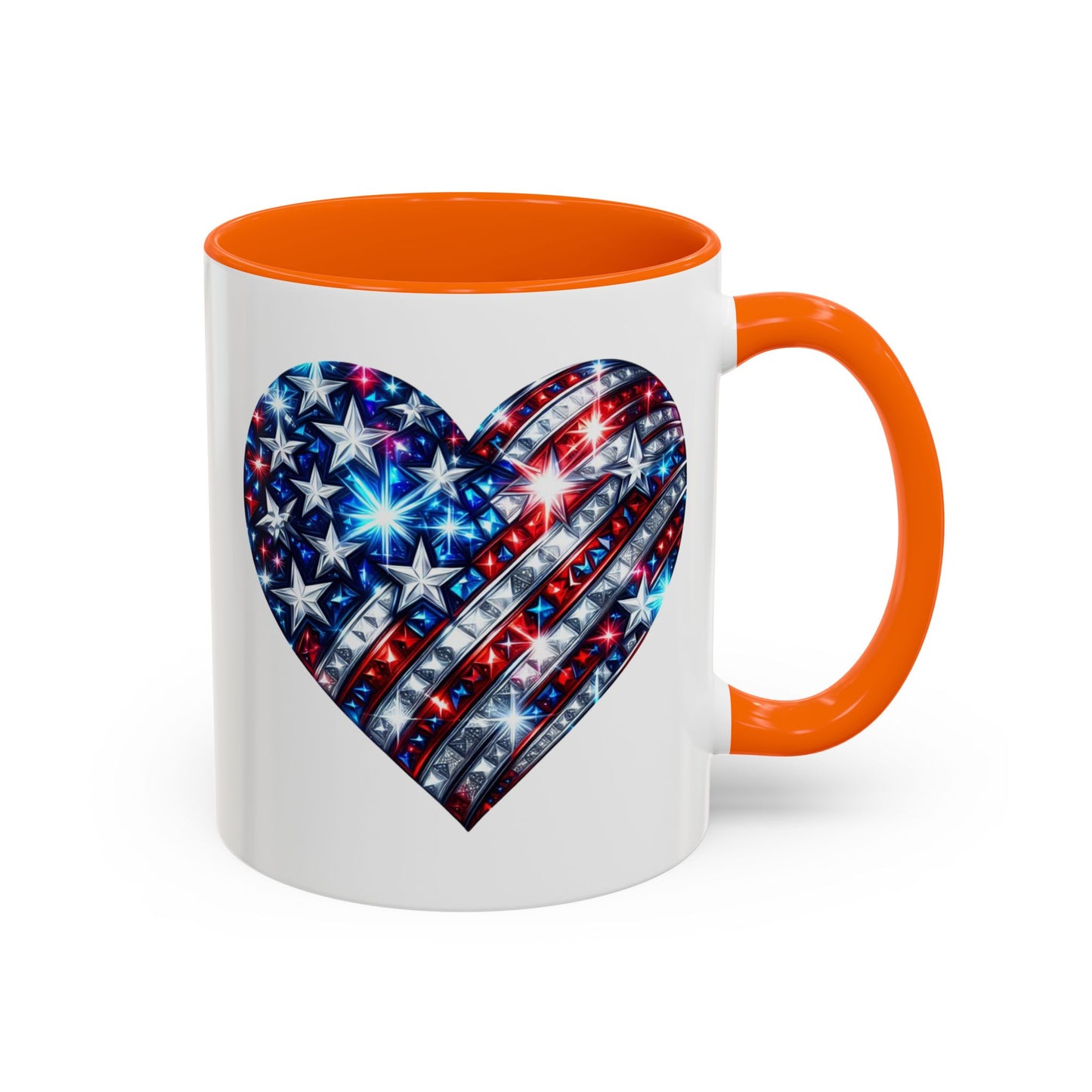 4th of July Mug - USA Sparkle Heart