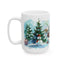 Christmas Mug - Snowman Trees Train
