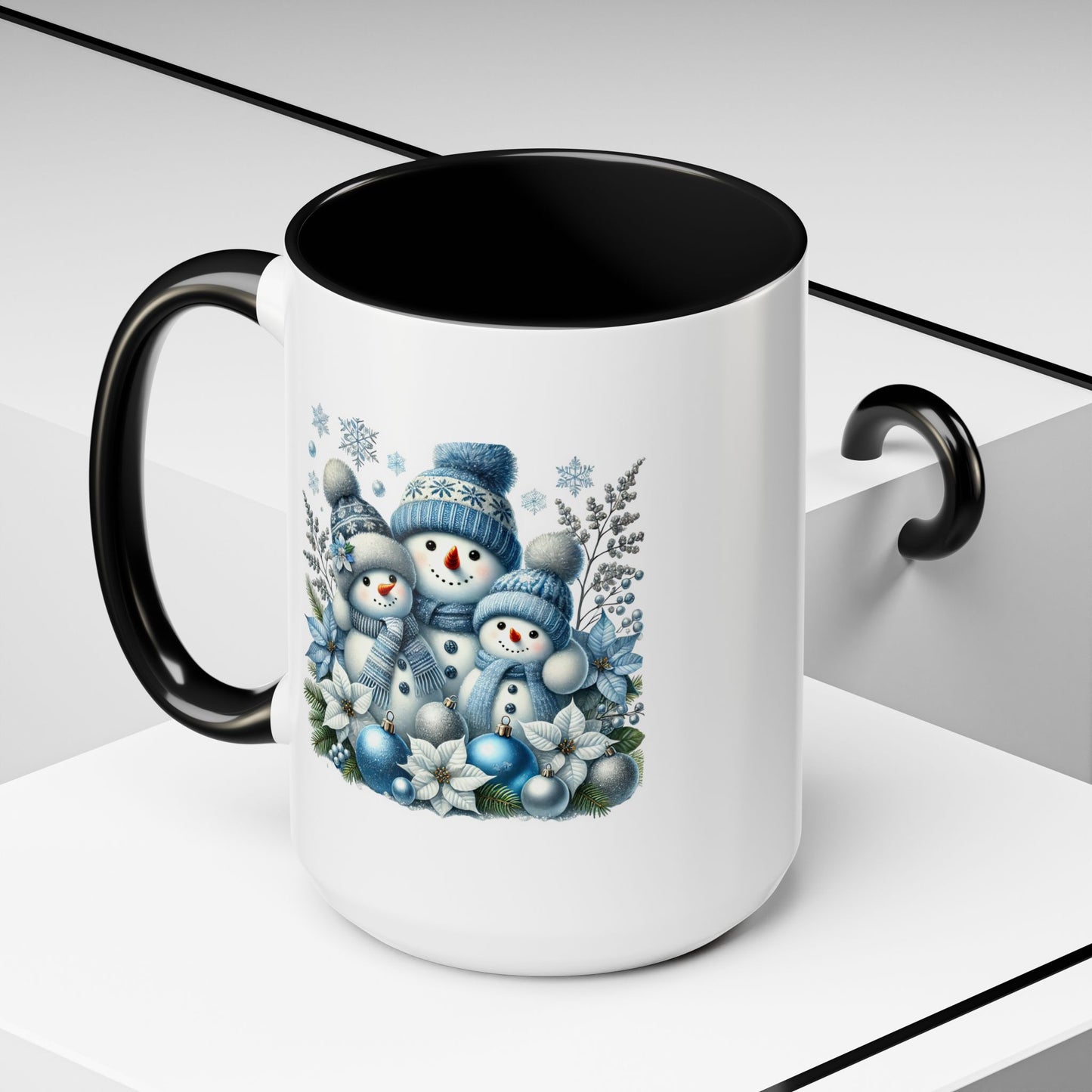 Christmas Mug - Blue Snowman Family