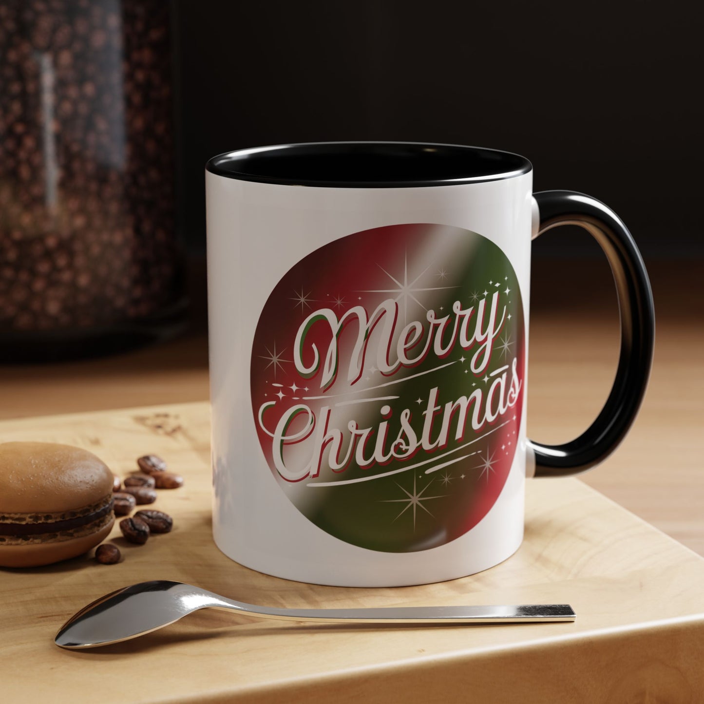 Christmas Mug - Merry Christmas White and Red Text Decoration