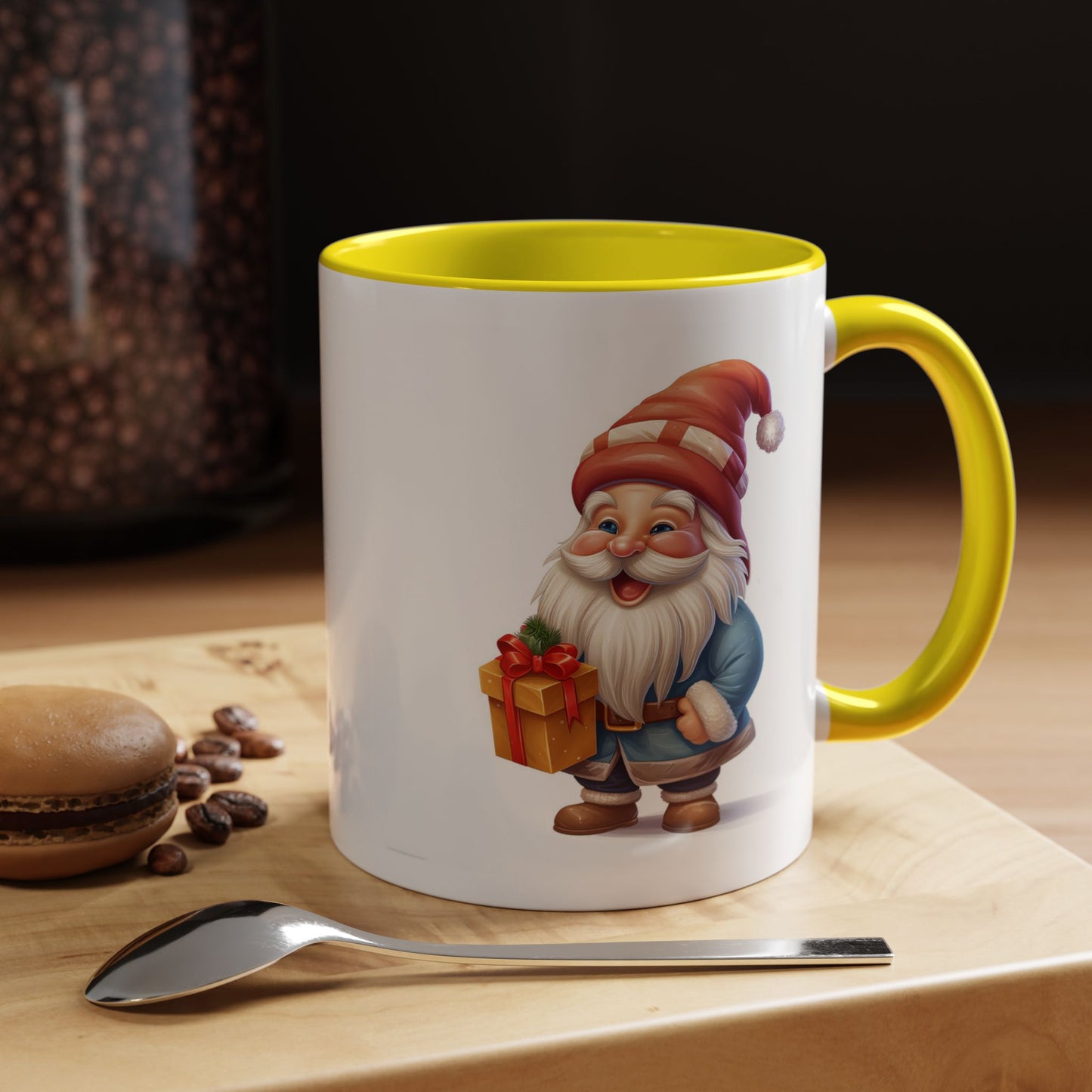 Christmas Mug - Old Gnome with Present