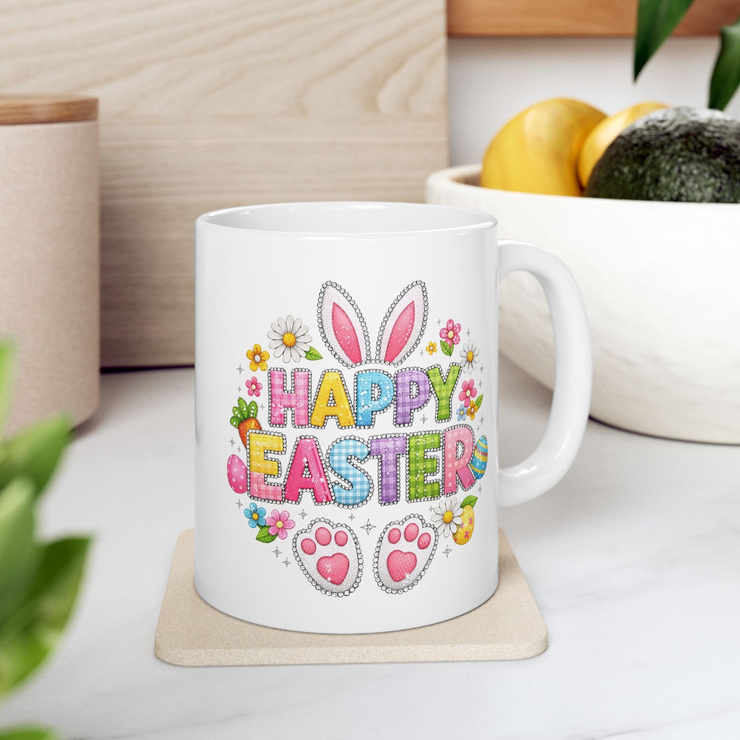Easter Mug - Happy Easter Rhinestone