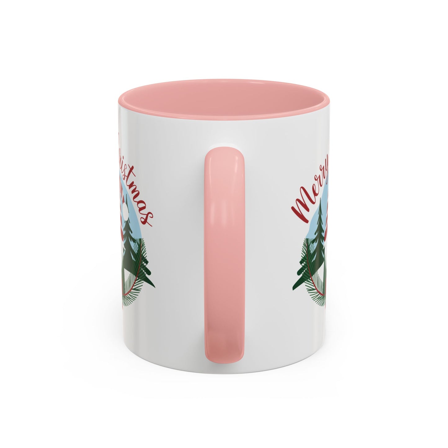 Christmas Mug - Merry Christmas Red Text Gnome Bow Tree