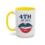 4th of July Mug - Happy 4th of July Flag Lips
