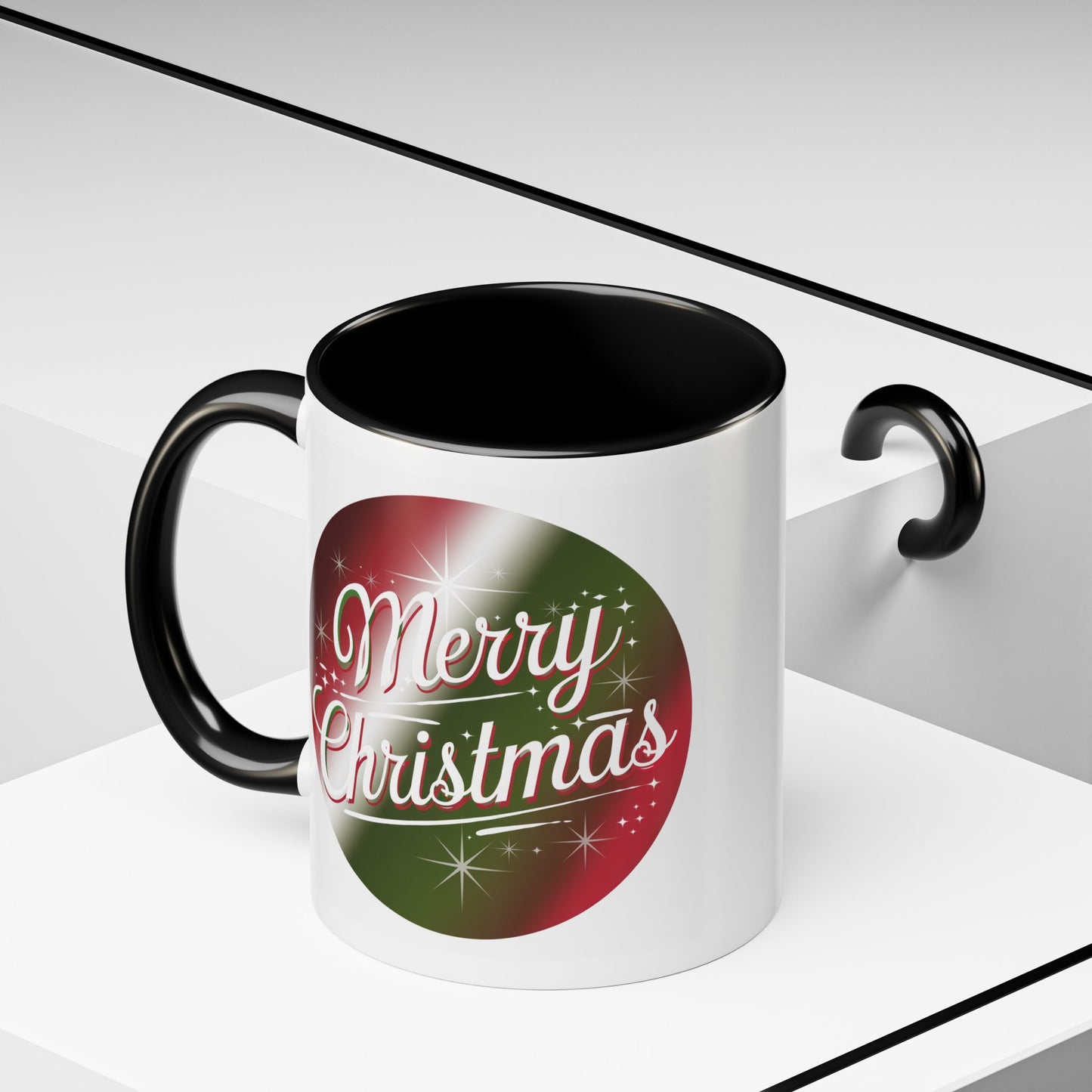 Christmas Mug - Merry Christmas White and Red Text Decoration