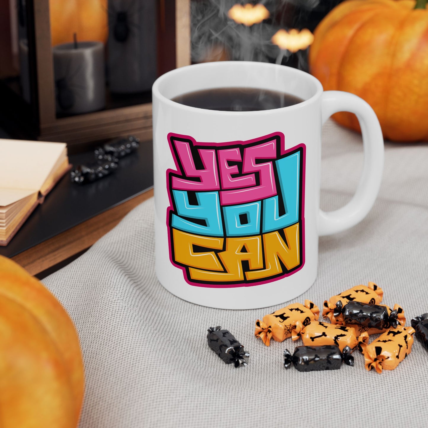 Motivation Mug - Yes You Can Graffiti