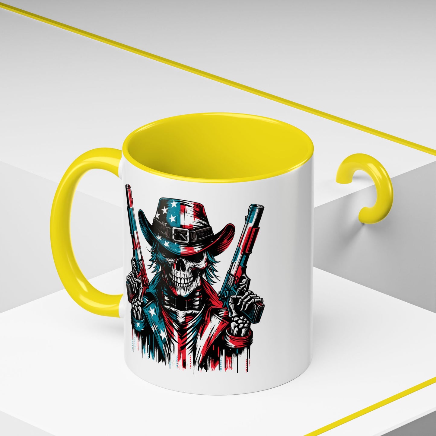 4th of July Mug - Skeleton with American Flag