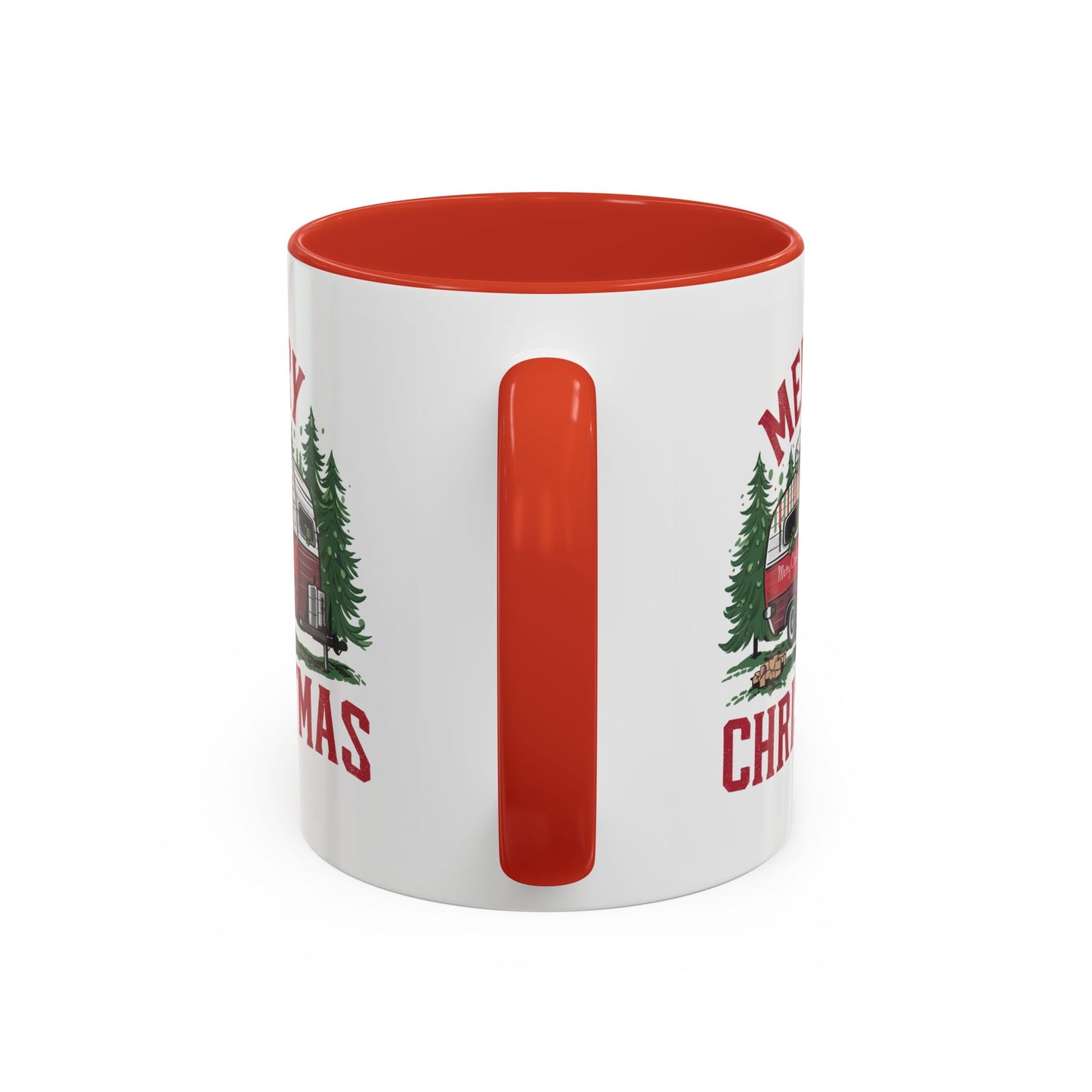 Christmas Mug - Merry Christmas Red & White Camper